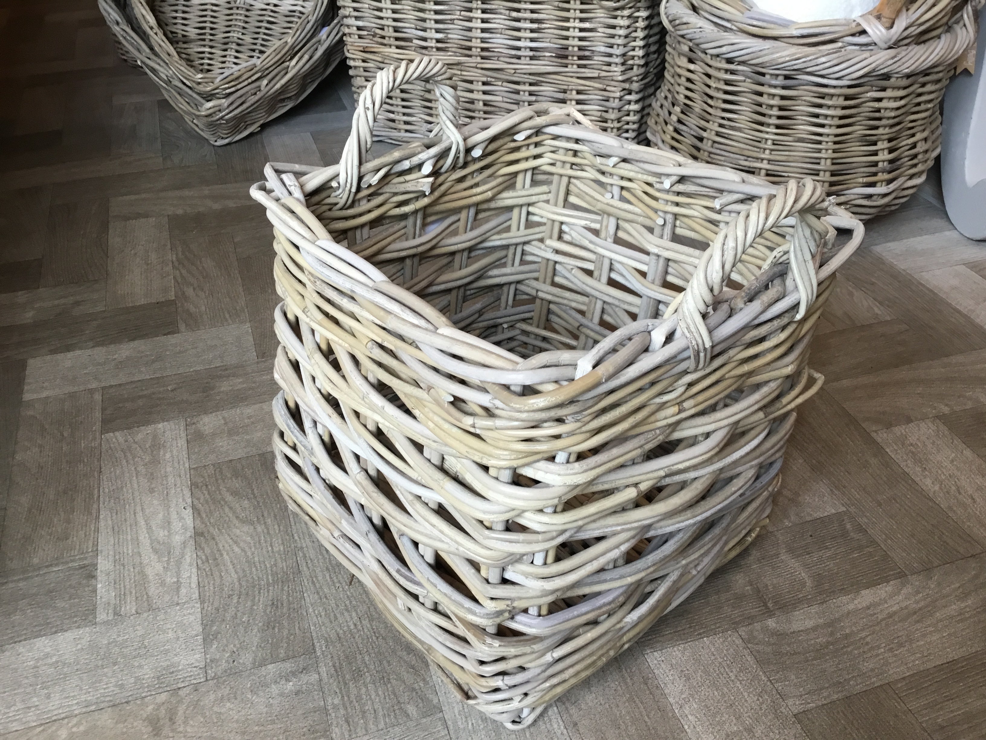 Square Log Basket - Medium