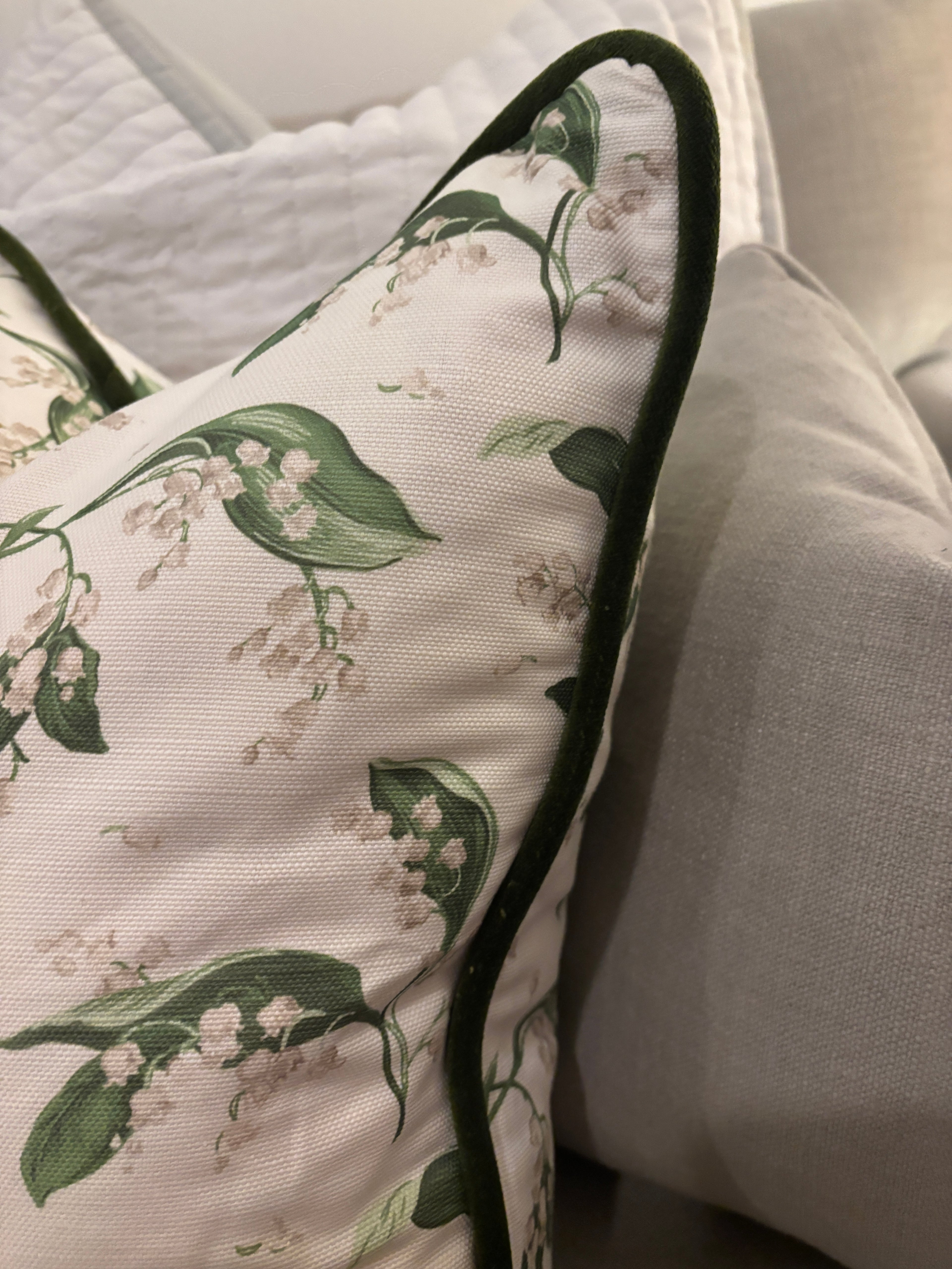 Bespoke - Mrs Alice Lilly of the Valley Cushion