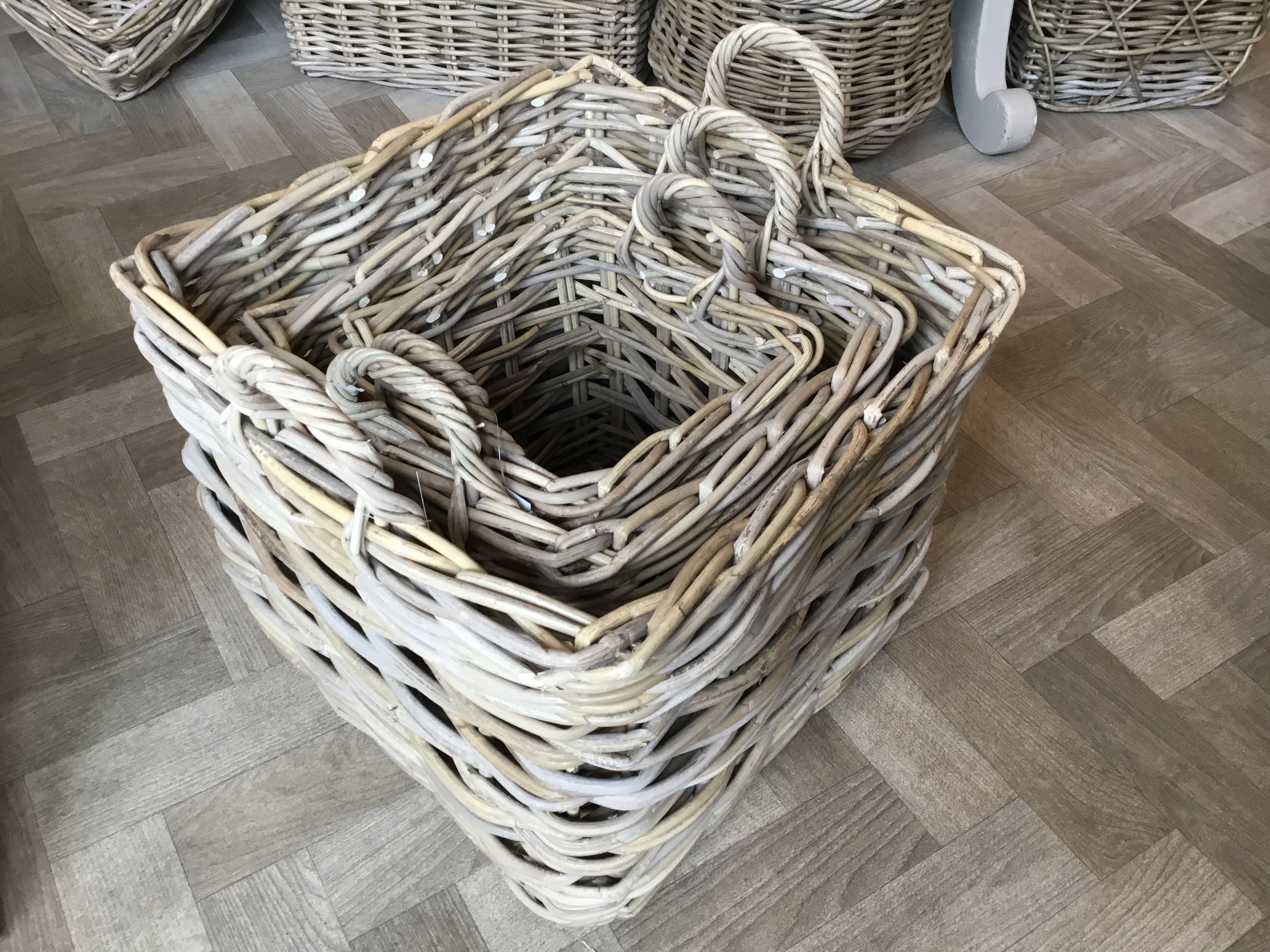 Square Log Basket - Medium