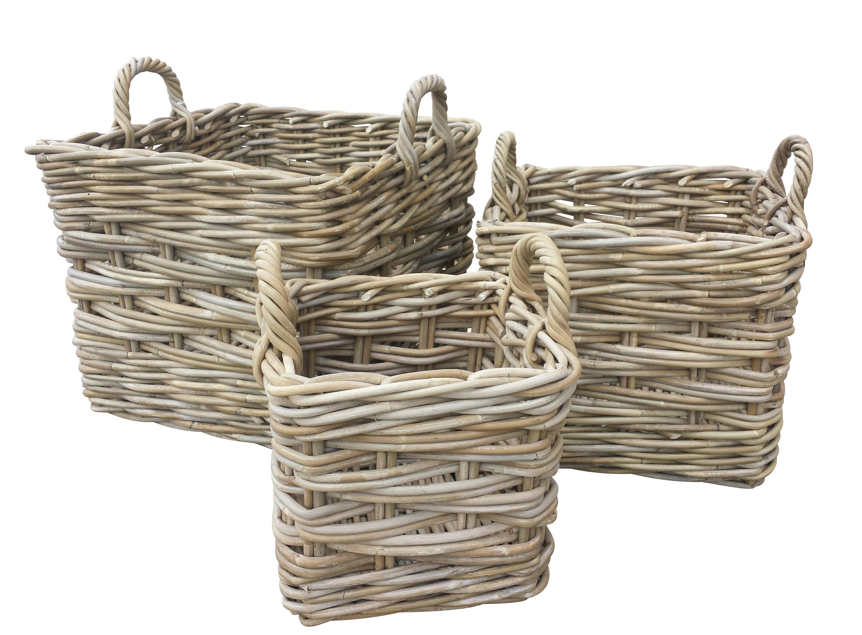Square Log Basket - Medium