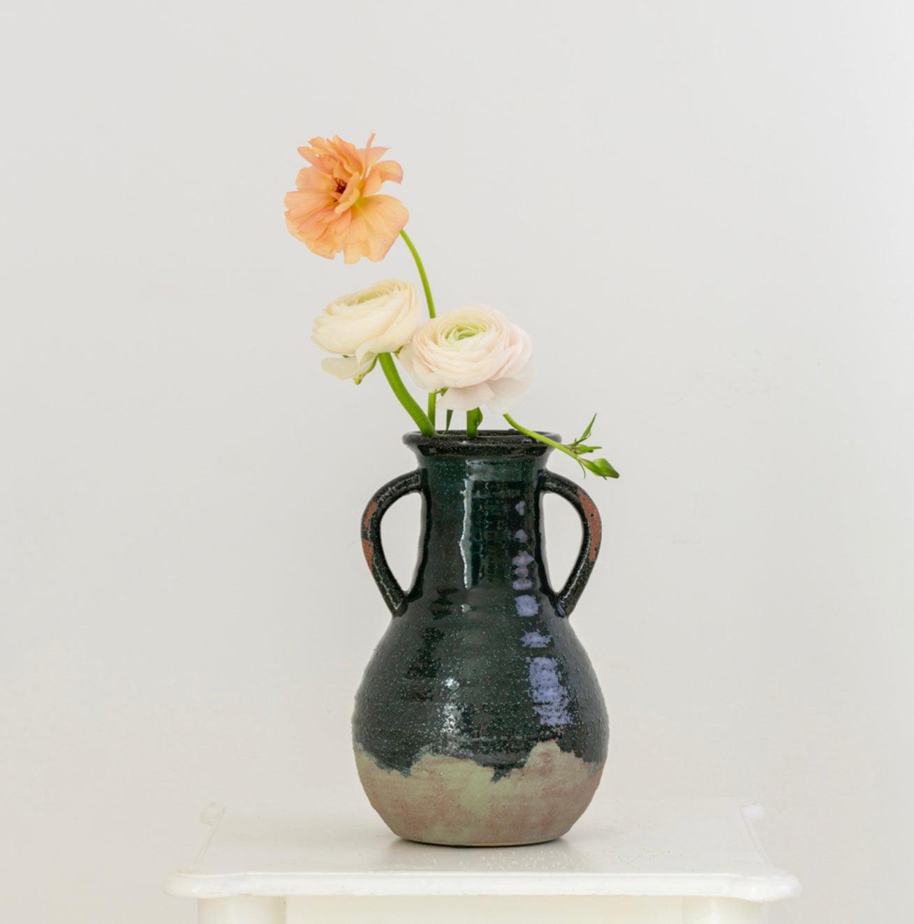 Dipped Stone Vase with Handles