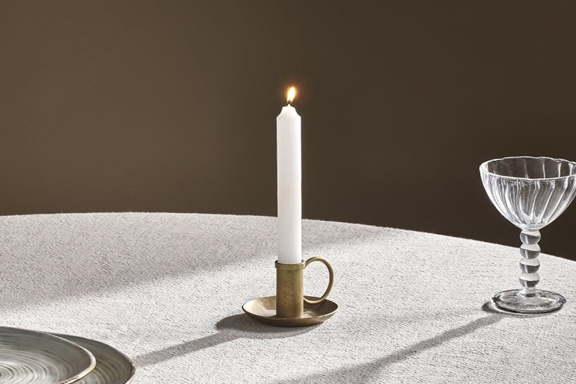 Rustic Soy Blend Dinner Candle - White (Set of 2)