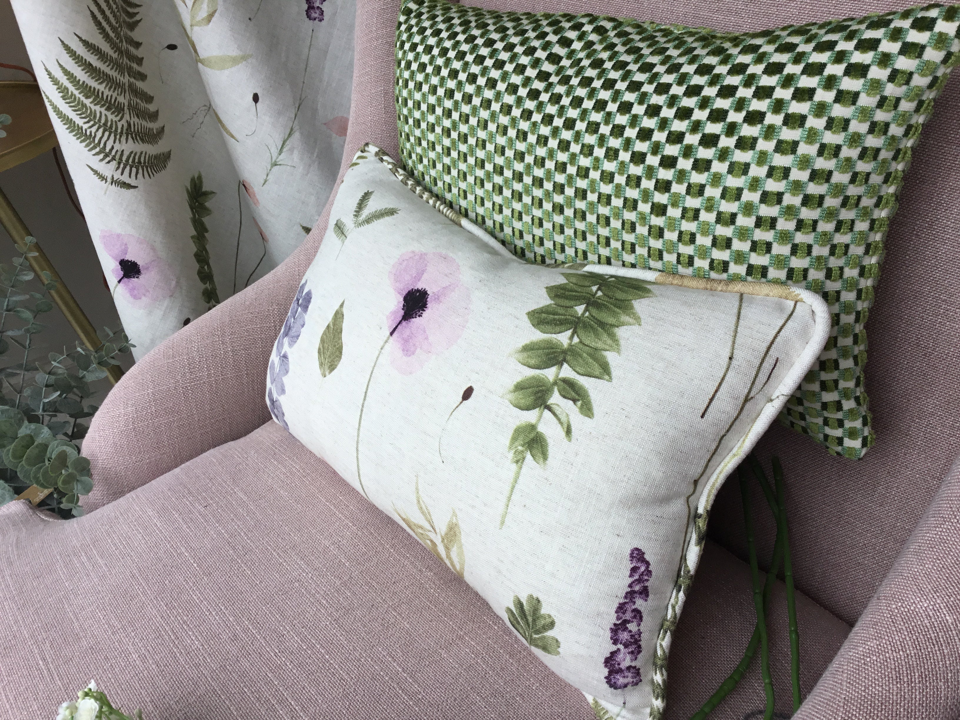 Bespoke Bolster Cushion - Clarke and Clarke Herbarium