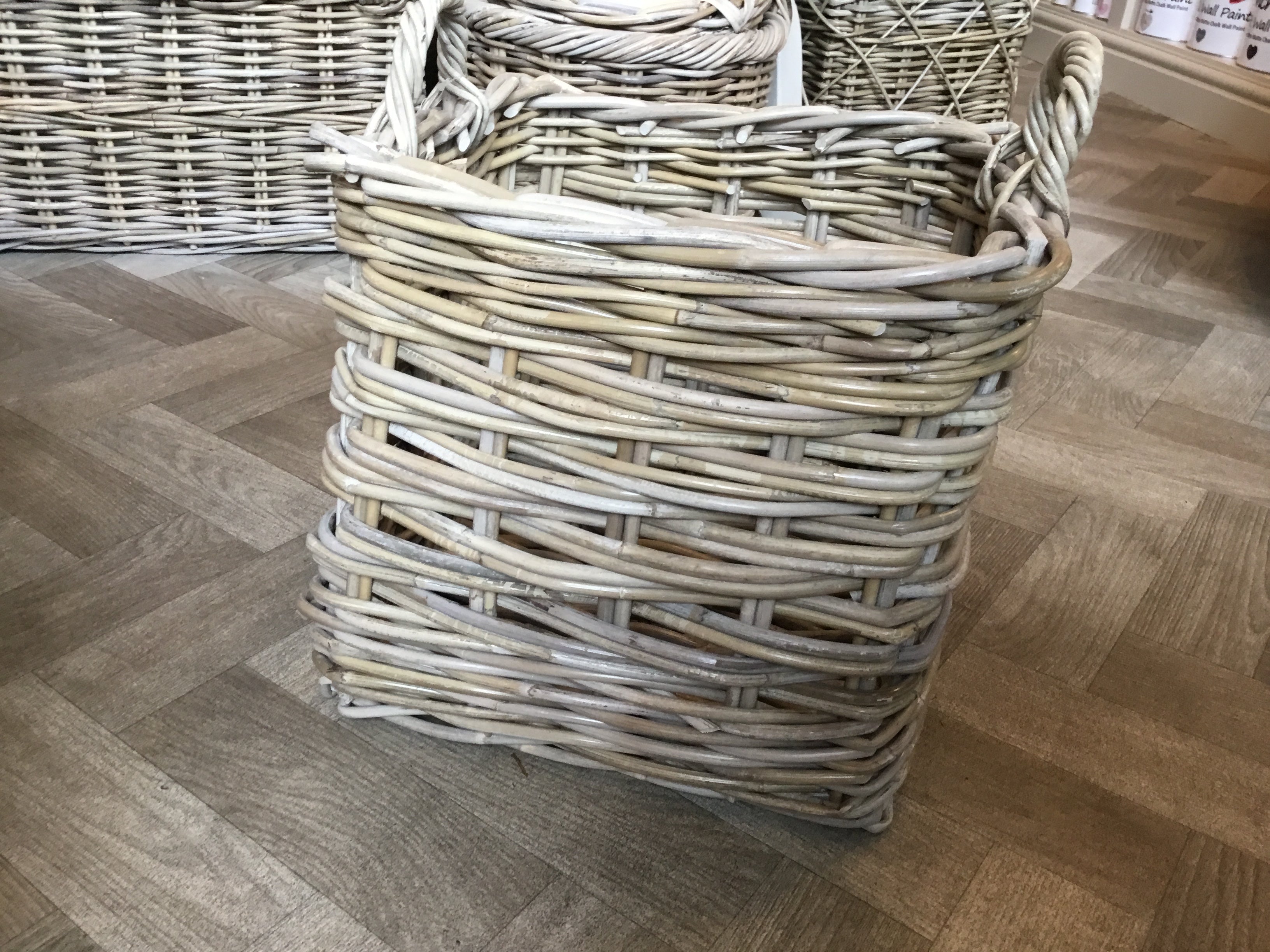 Square Log Basket - Medium
