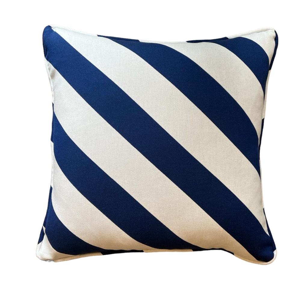Bespoke - Sophie Robinson White and Blue Striped Cushion