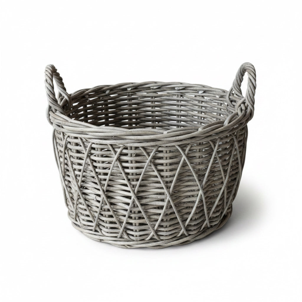Round Baskets With Handles - Medium