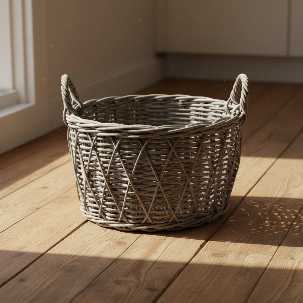 Round Baskets With Handles - Medium