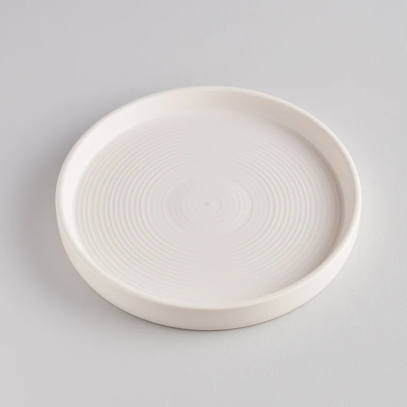 White Candle Plate - Large