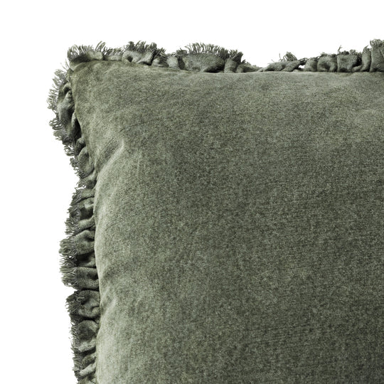Bertie Velvet Cushion - Moss