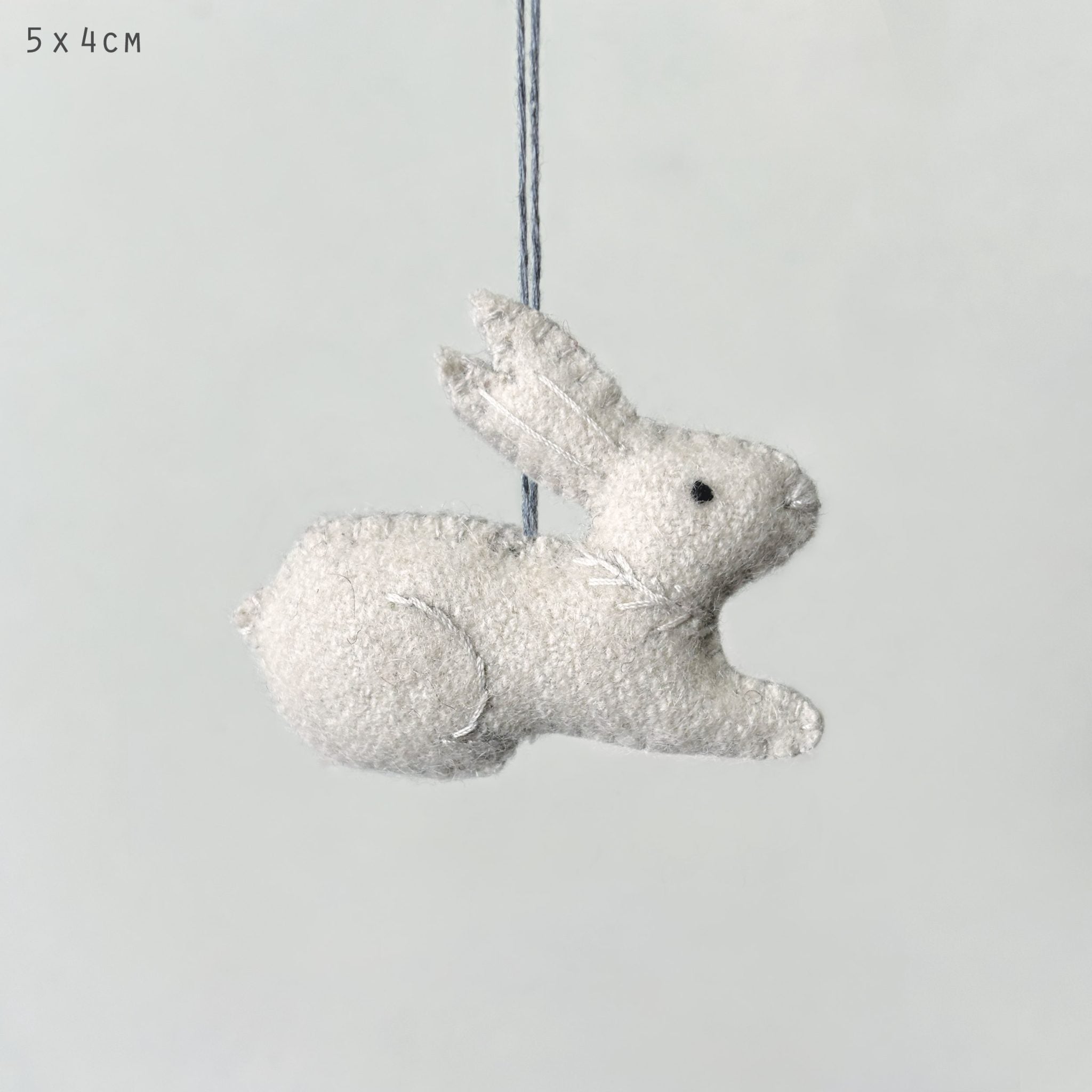 Small Hanging sitting Rabbit - Pink/Cream