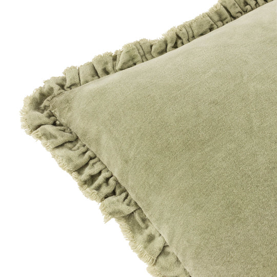 Bertie Velvet Cushion - Sage