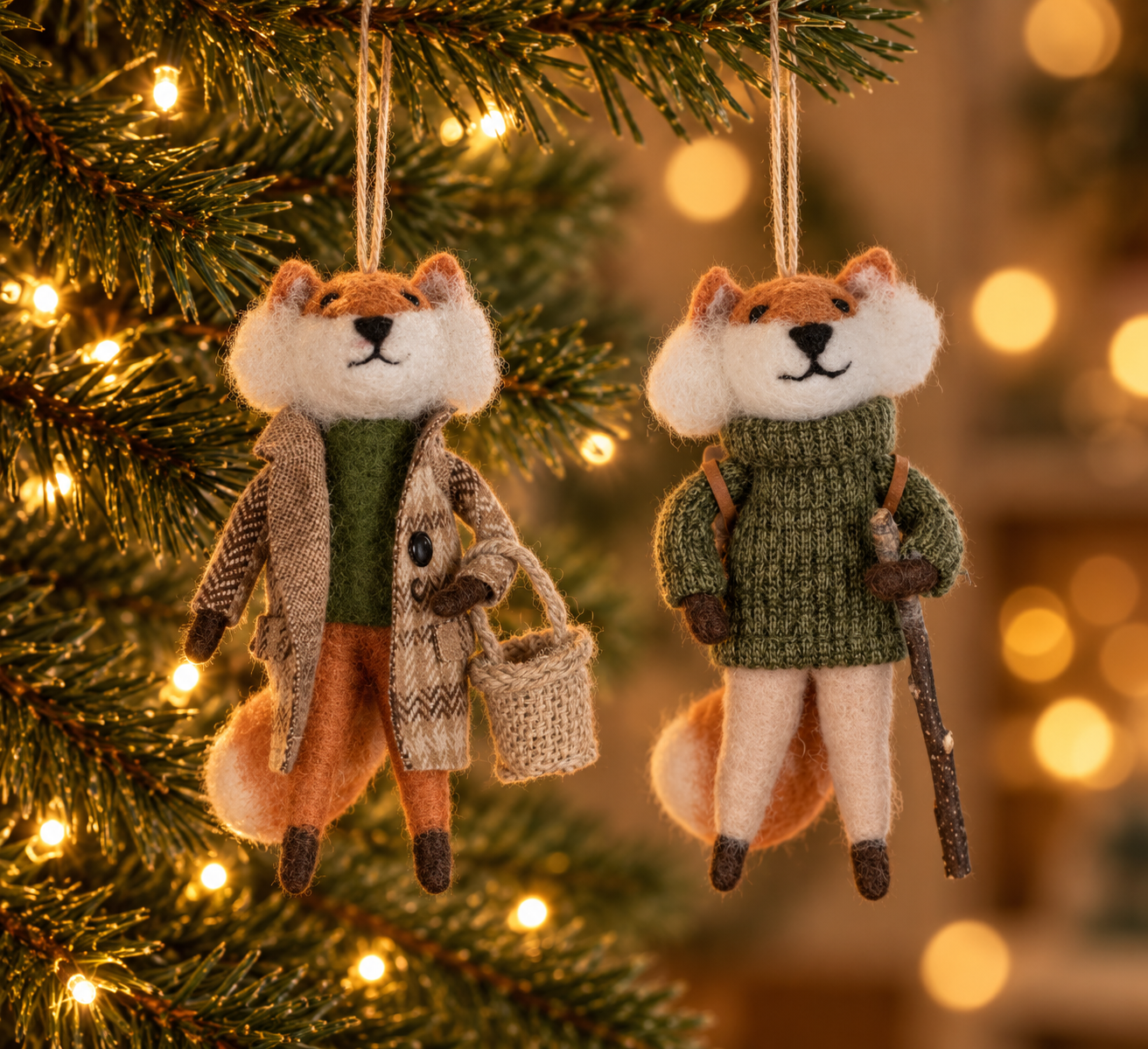 Foxy couple - felt decoration