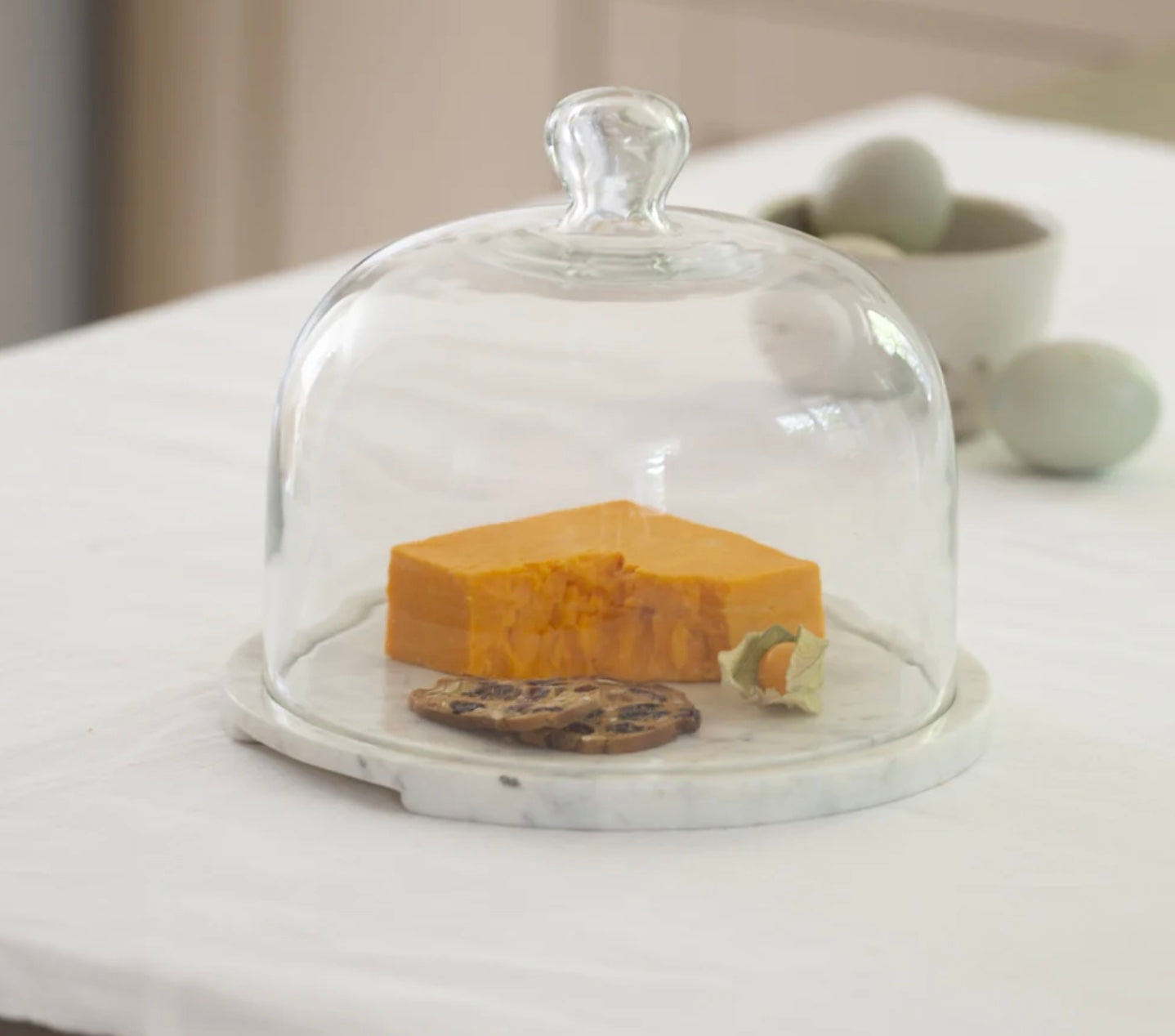 Glass Cloche with Marble Base