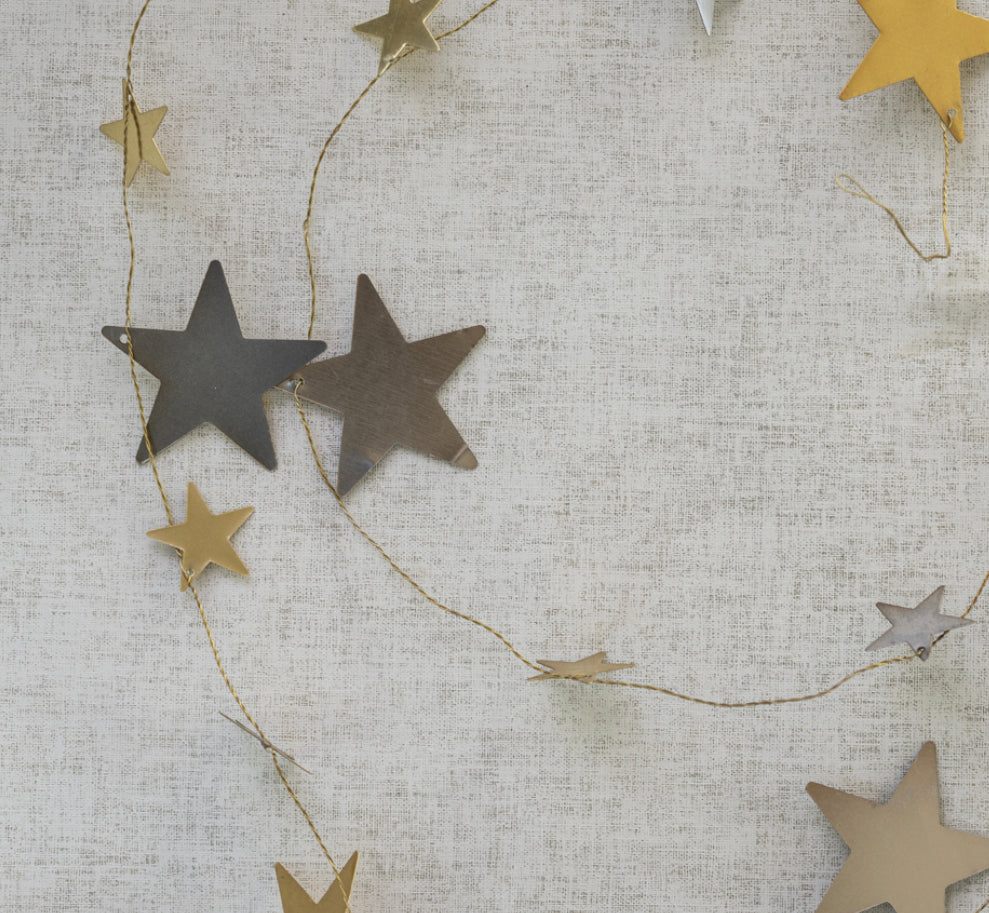 Star Garland - Antique Silver & Gold
