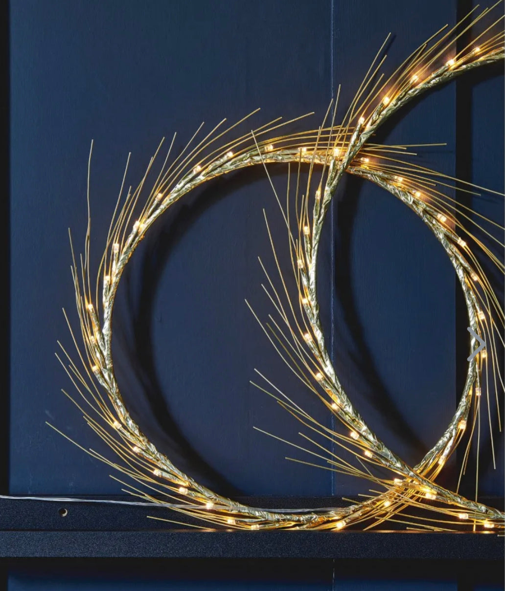 Halo Gold Wreath - 35cm (Battery)