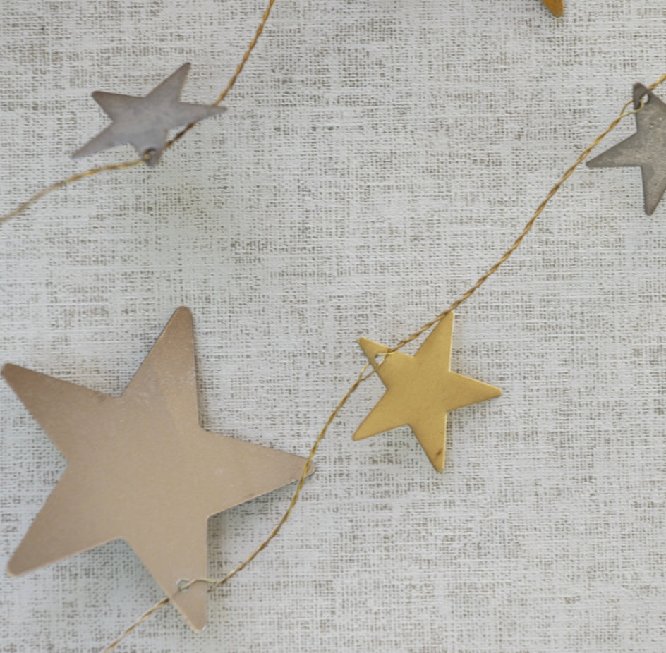 Star Garland - Antique Silver & Gold