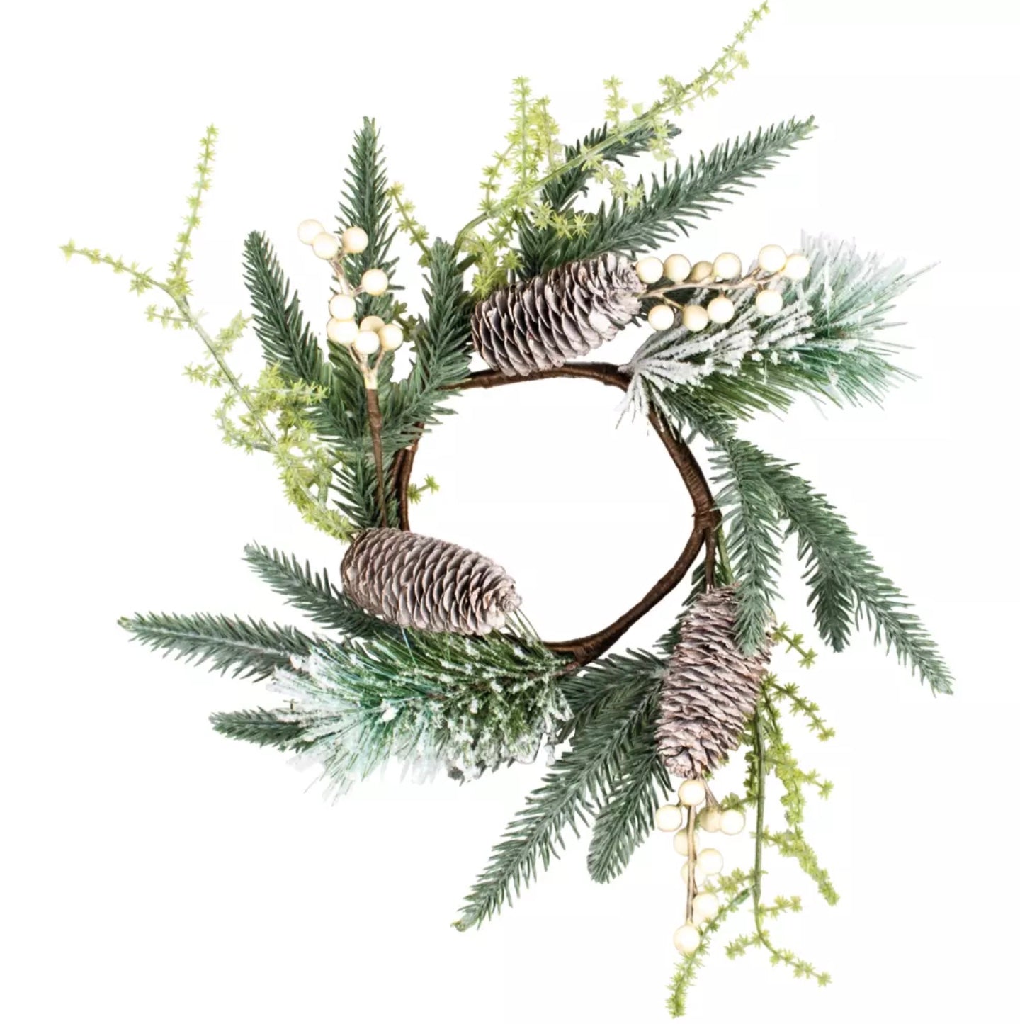 White Berry & Fircone Candle Ring (11cm)