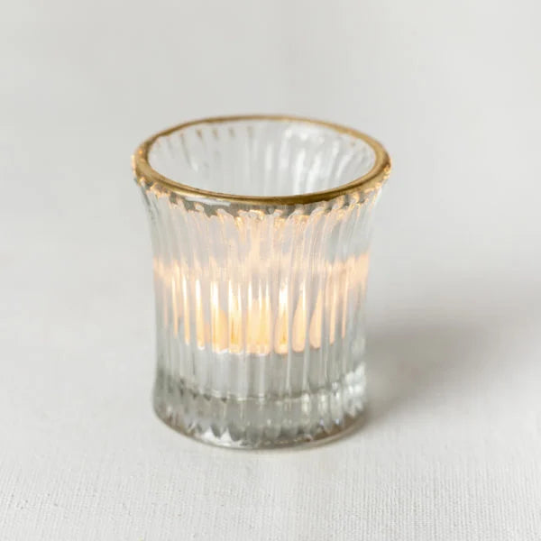 Tealight fluted with gold edge