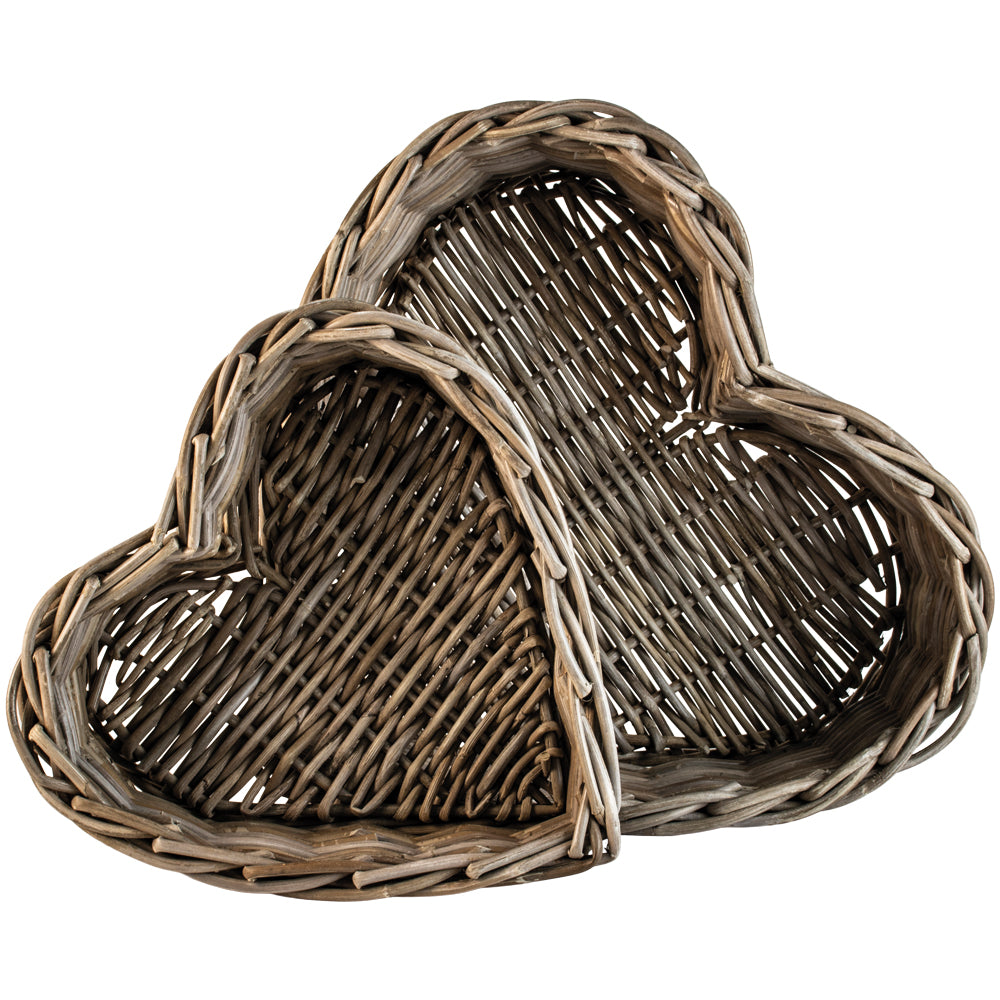 Kubu Rattan Heart Basket/Tray