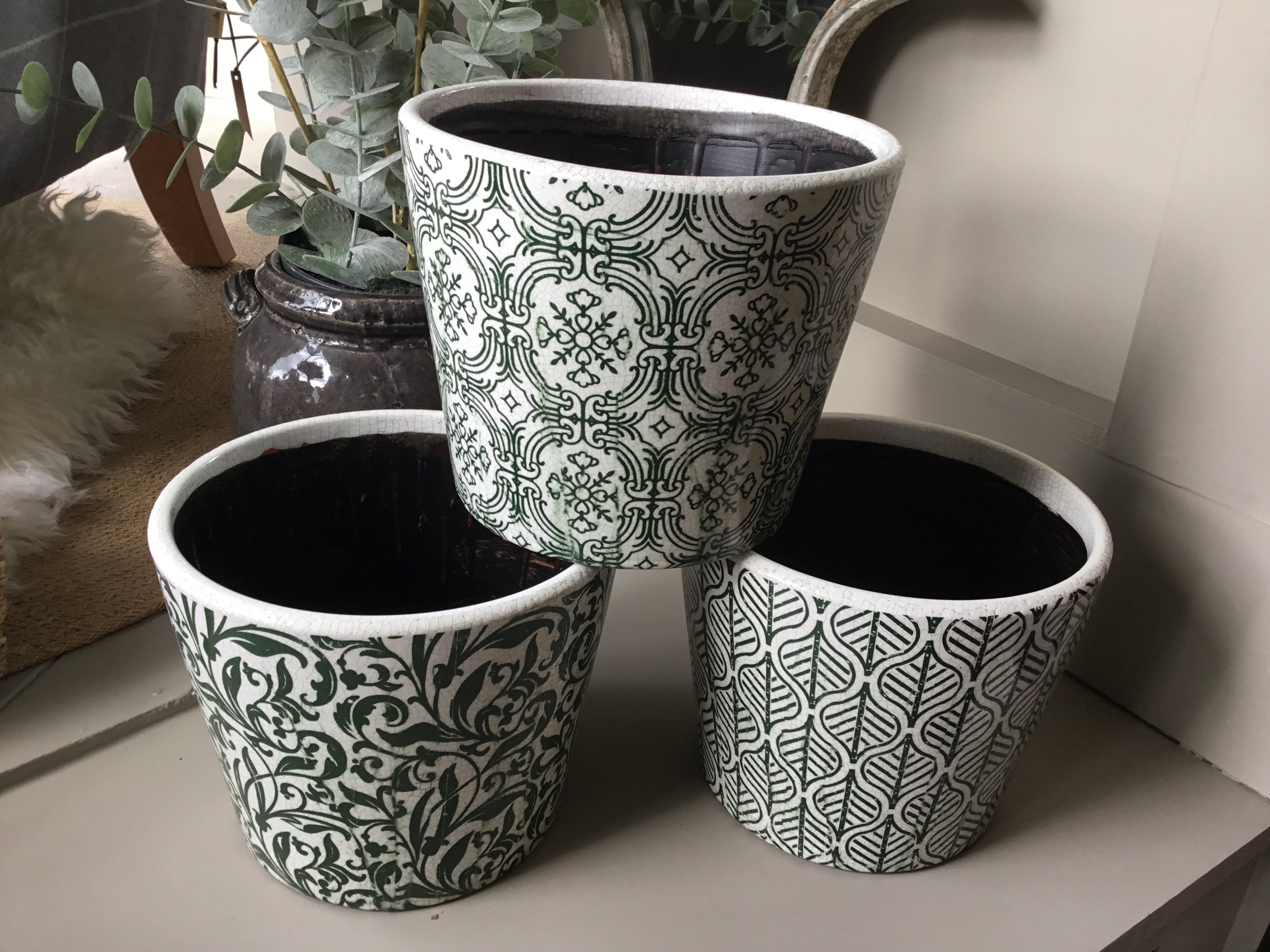 Old Style Green Dutch Plant Pot - Large - Nova