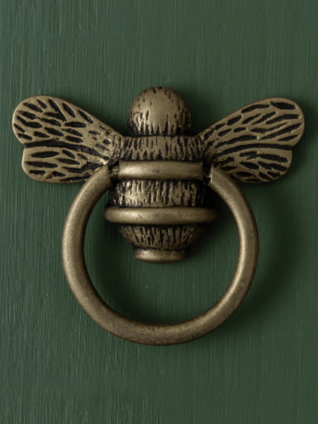 Bee Ring Pull Cabinet Handle - Heritage Brass Finish