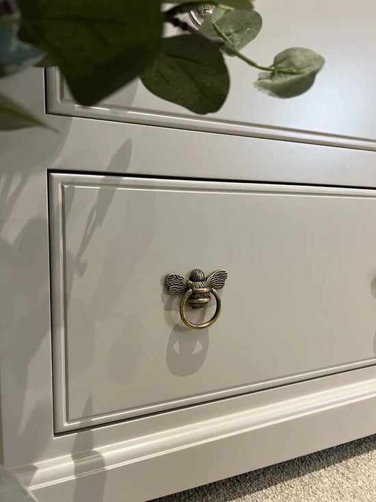 Bee Ring Pull Cabinet Handle - Heritage Brass Finish