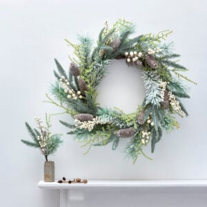 White Berry and Fircone Wreath