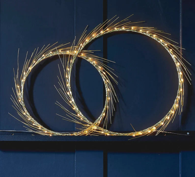Halo Gold Wreath - 35cm (Battery)