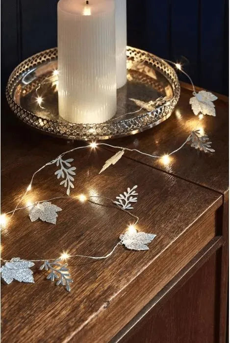 Silver Shimmer String Light Garland - (Battery)
