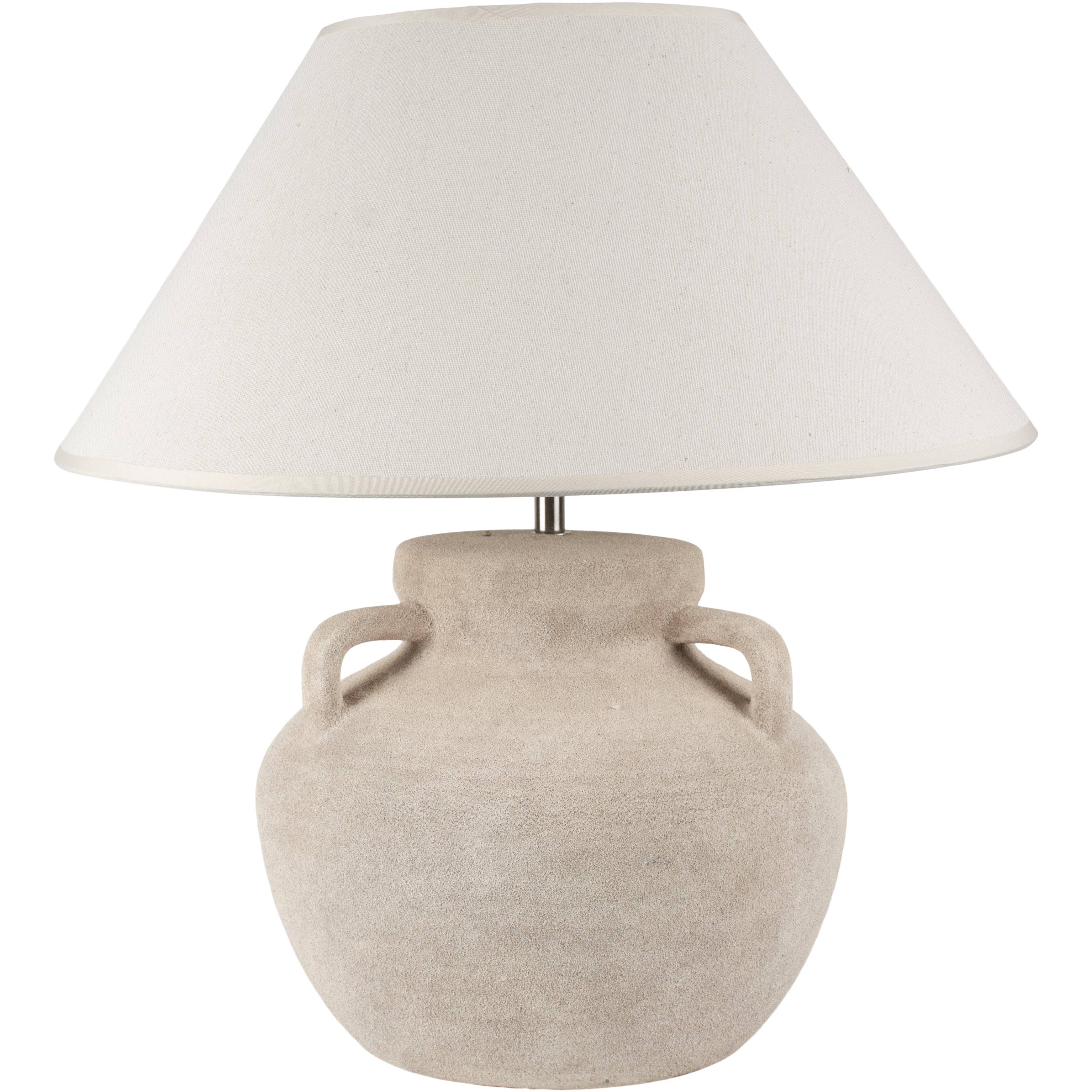 Amphora - Stoneware Lamp with Cream Shade