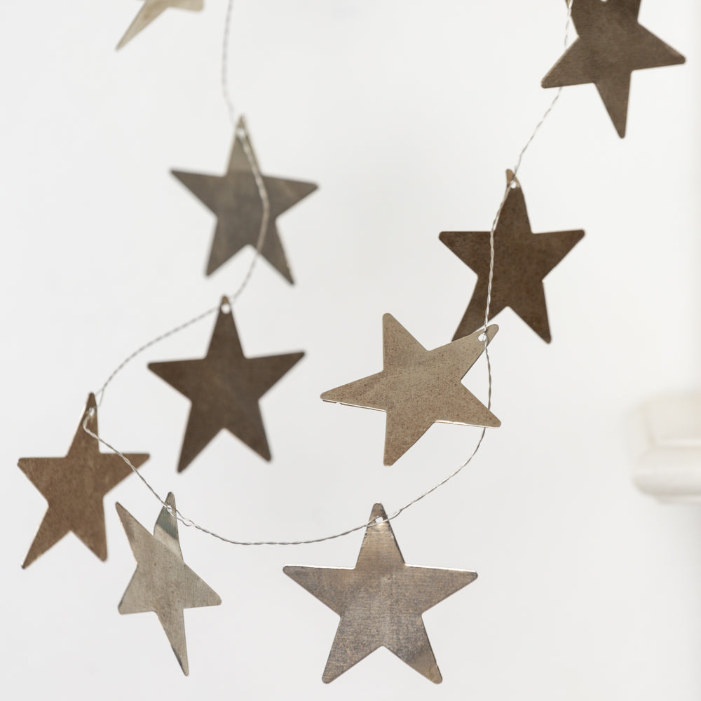 Star Garland - Antique Silver & Gold