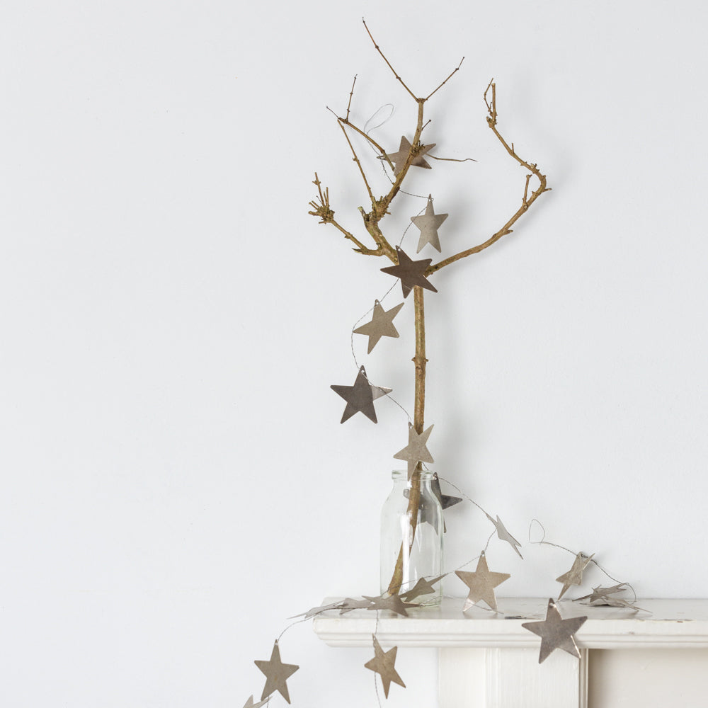 Star Garland - Antique Silver & Gold