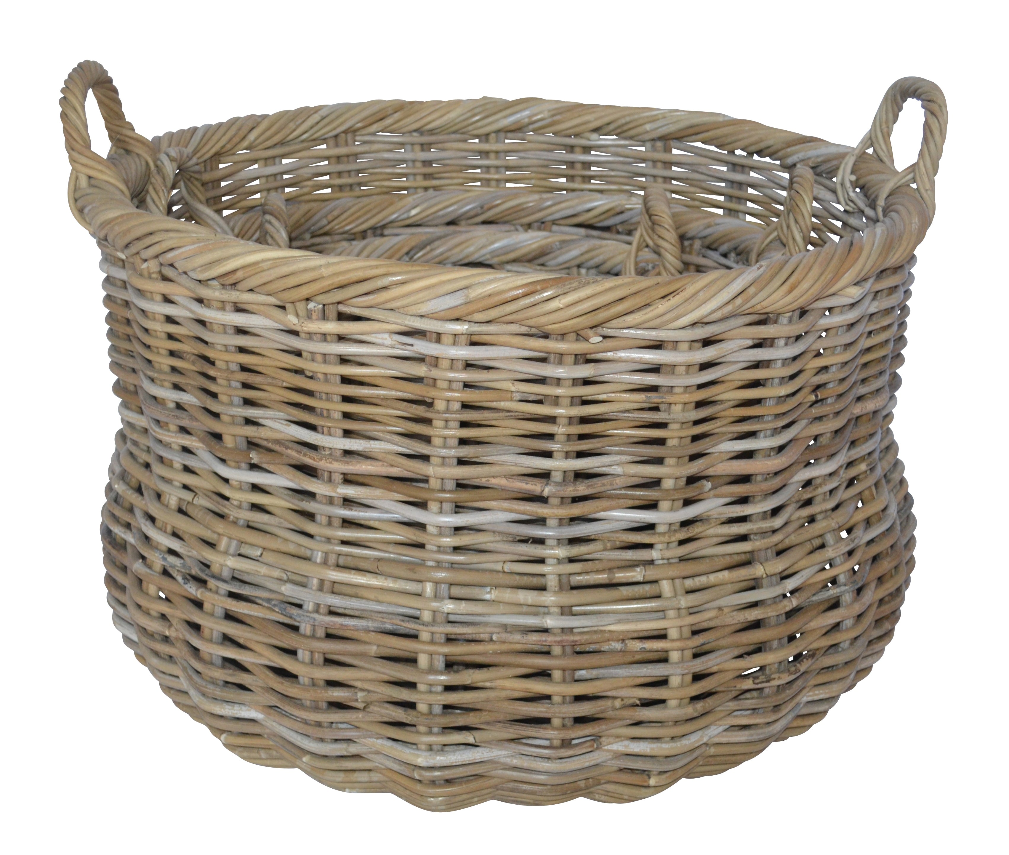 Kubu Round Rattan Belly Basket - Small