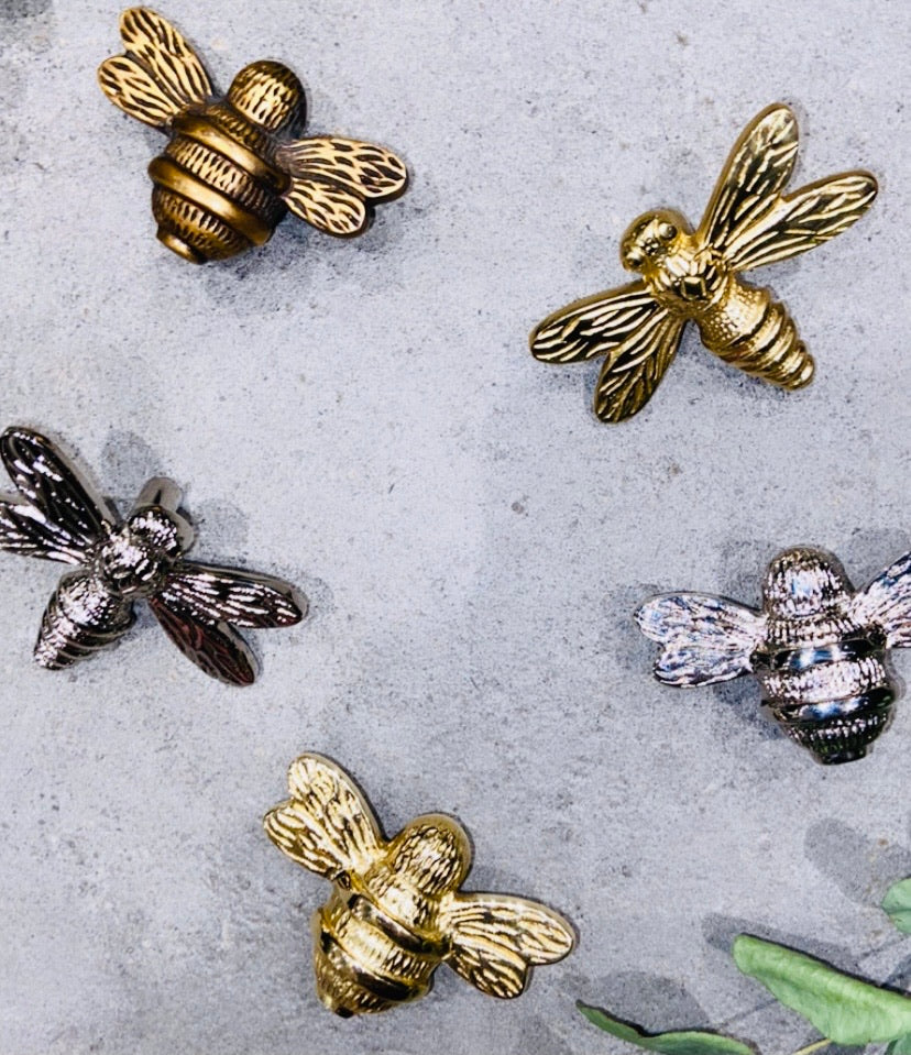 Silver Nickel Dragonfly Knob