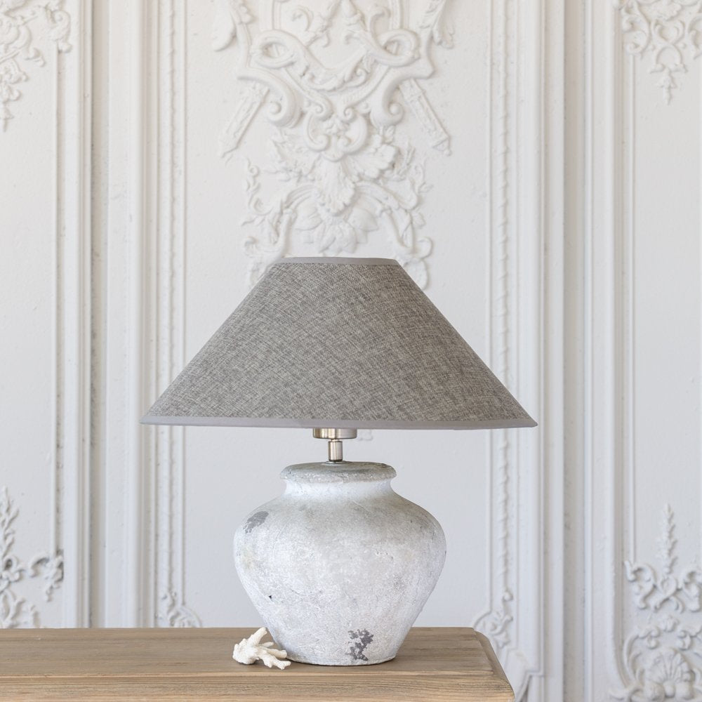 Fabio Ceramic Lamp with Grey Shade