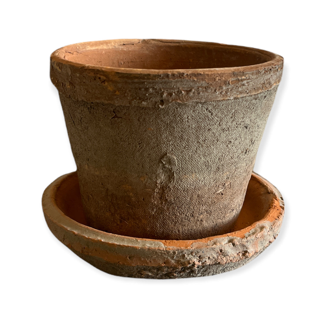 Mossed Redstone Plant Pot and Saucer (13x10cm Pot & 14cm Saucer)