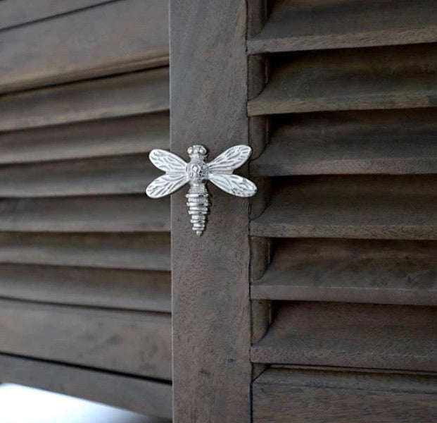 Silver Nickel Dragonfly Knob