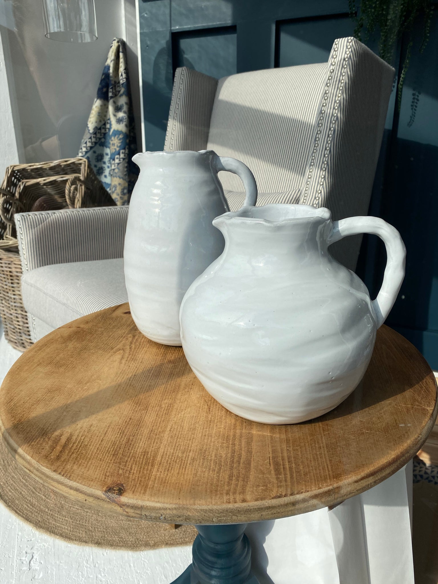 Emma - Handmade White Ceramic Slender Jug