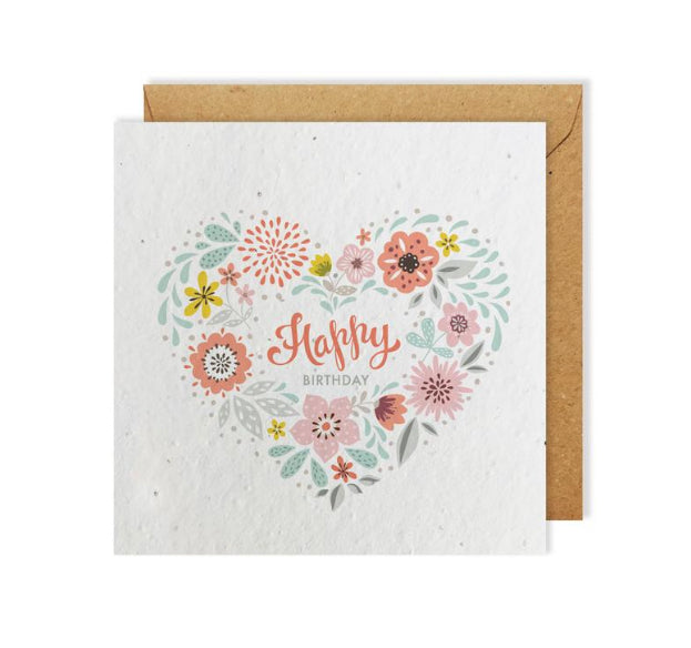 Happy Birthday Heart - Seed Paper Greetings Card
