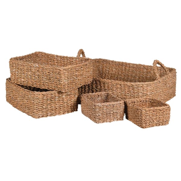 Seagrass Woven Tray/Baskets - (Set of 5)