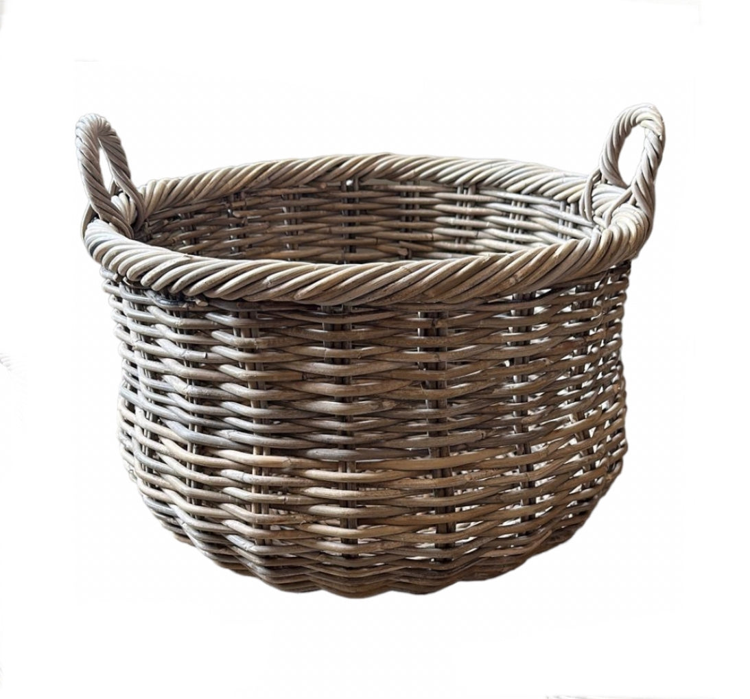 Kubu Round Rattan Belly Basket - Small