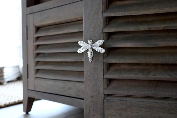 Silver Nickel Dragonfly Knob