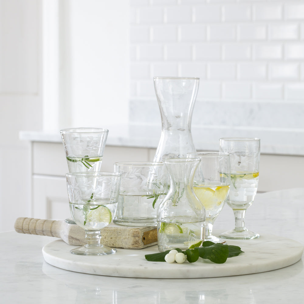 Ella - Etched Rambling Vine Mini Carafe