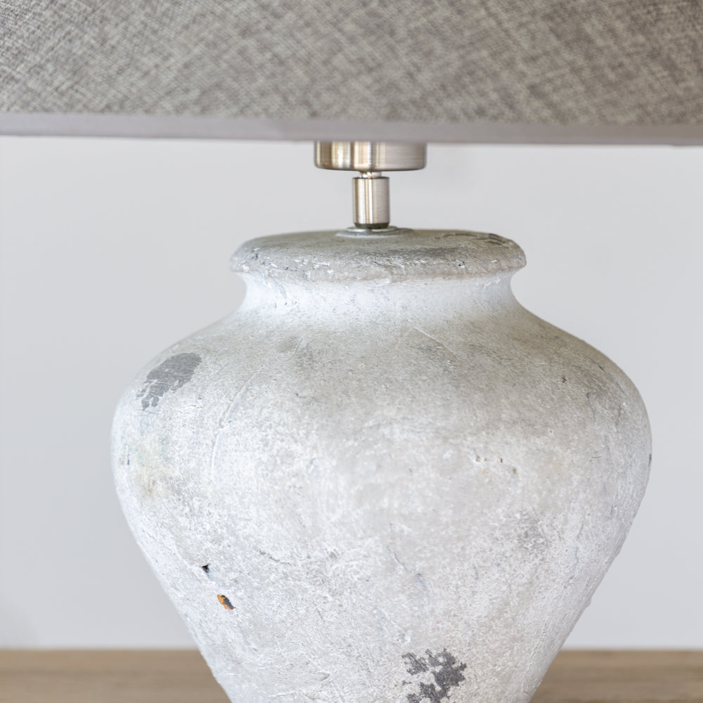 Fabio Ceramic Lamp with Grey Shade