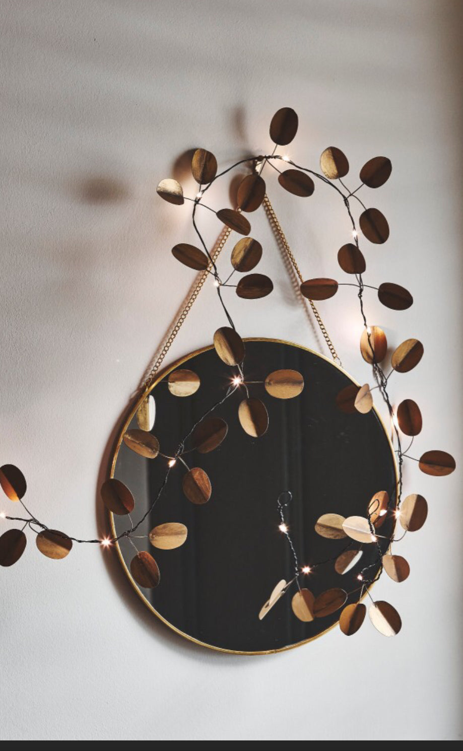 Gold Eucalyptus Garland Light Chain - (Battery)