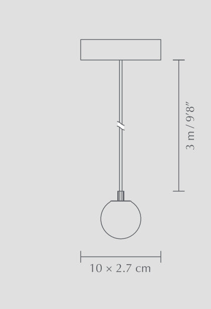 Forget Me Not (Medium Black) Shade and Rosette Mini Pendant Light