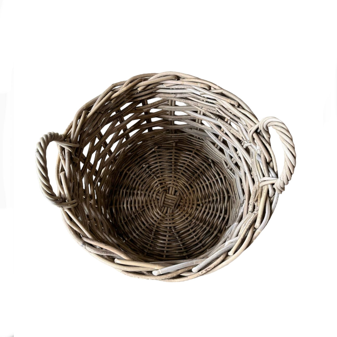 Kubu Round Rattan Lattice Basket - Medium