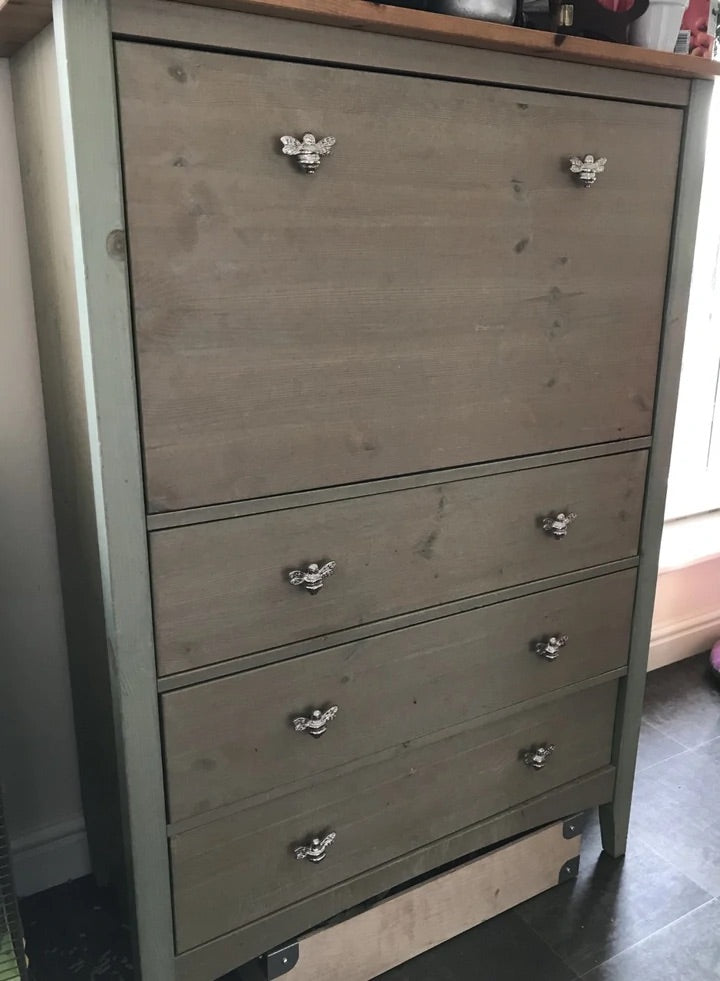 Silver Nickel Bee Knob