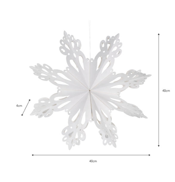 Maddox Warm White Paper Snowflake - Large
