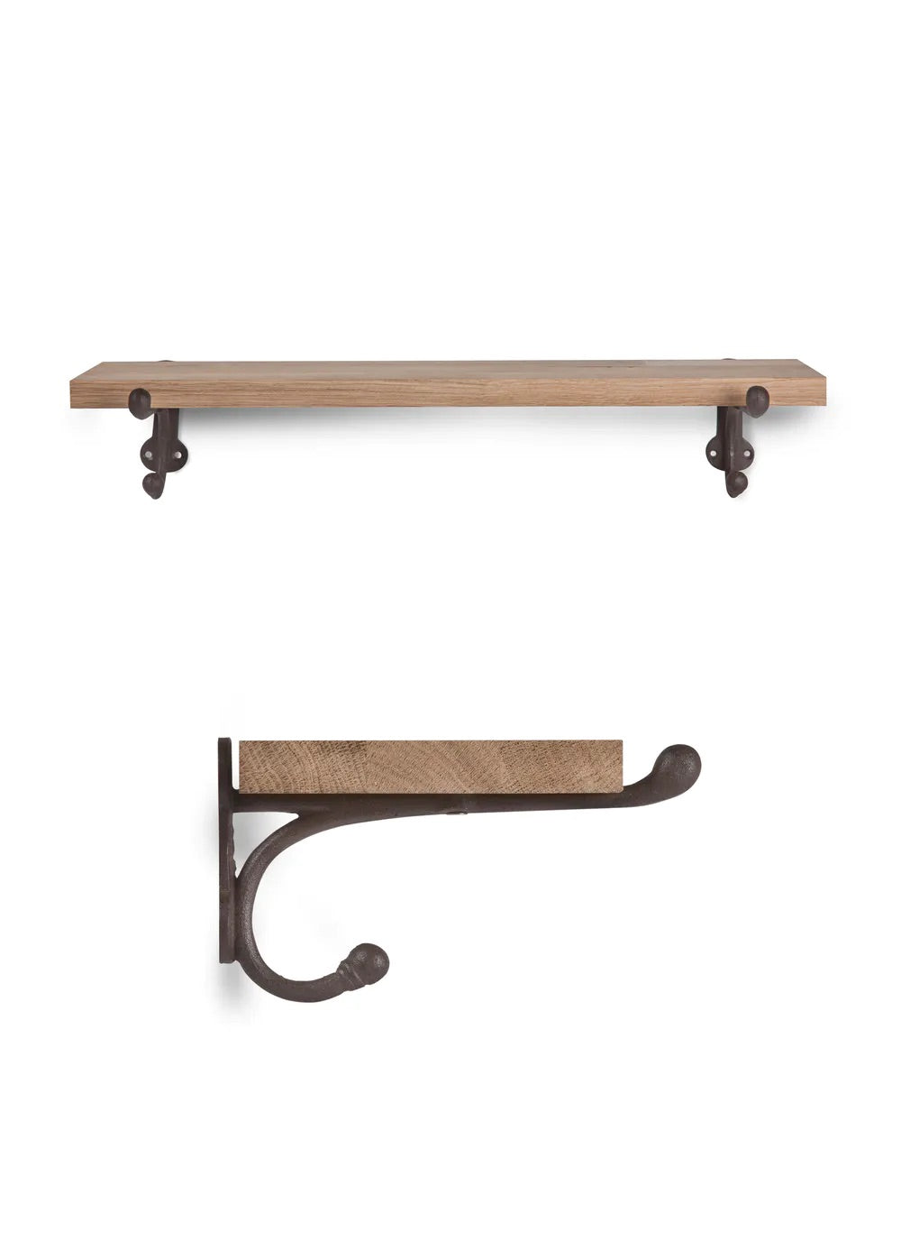 Oak & Cast Iron Shelf - Small